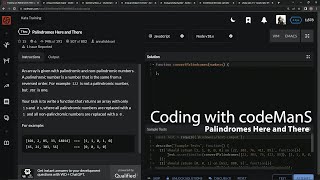 Codewars 7 kyu Palindrome Here and There Javascript