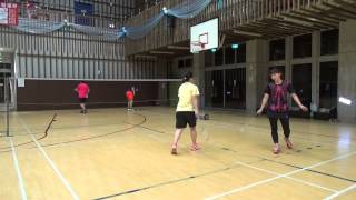 MD 林致廷/林哲羽vs彭筱筑/李倢儀 WD(20150628FUMA Badminton Club)