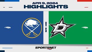 NHL Highlights | Sabres vs. Stars - April 9, 2024
