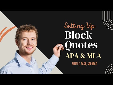 What is a block quote in APA?