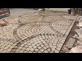 LAYING COBBLES, TRADITIONAL ARC PATTERN, NATURAL CUBE STONE I CIVIL WORK I INFRA WORK I FLOORING I