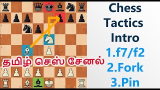 Chess tactics ,attacking f7/f2,fork,pin,double attack in tamil,how to improve my middlegame in tamil