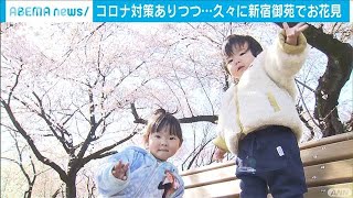 桜の名所　新宿御苑が3カ月ぶり再開　入場制限も・・・(2021年3月23日)