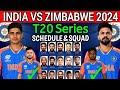 India vs Zimbabwe T20 Series 2024 | India vs Zimbabwe T20 Squad 2024|Ind vs Zim T20 Squad 2024