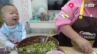 农村源子：冬至吃饺子啦，来个西蓝花的水饺，不放肉也好吃，吃起来真香啊   西瓜视频