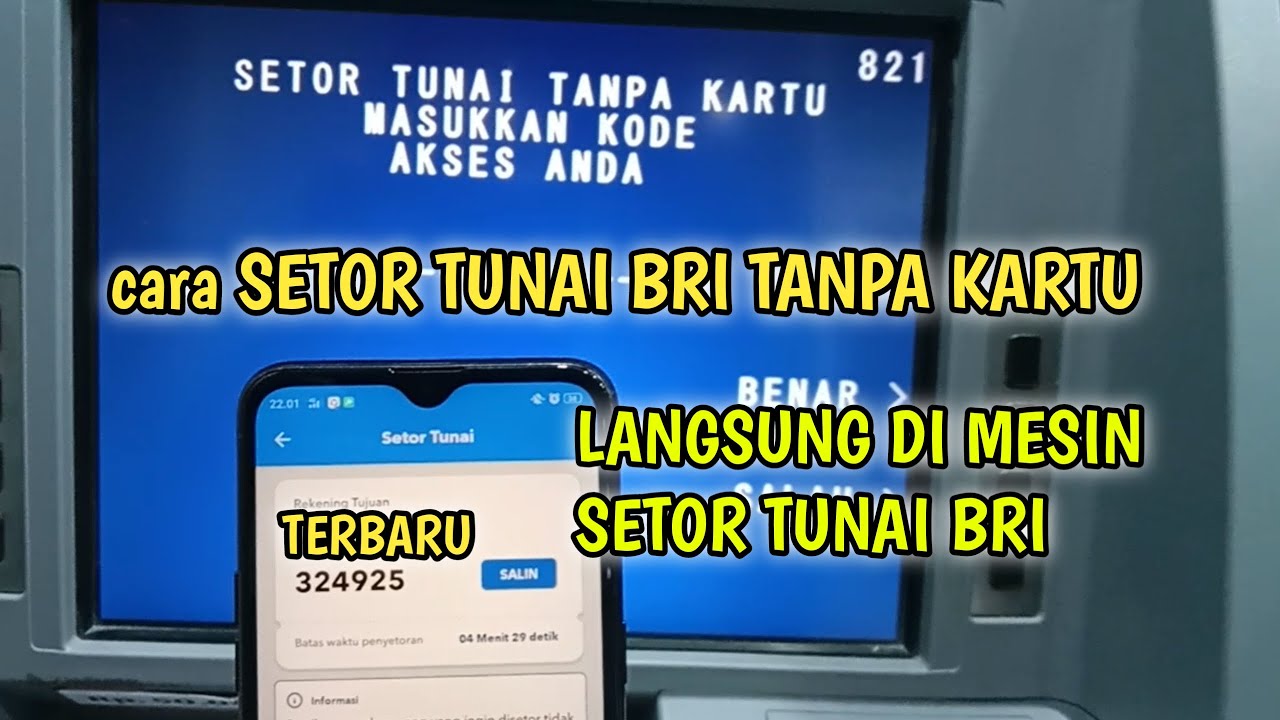 Cara Setor Tunai Bri Tanpa Kartu Atm Di Mesin ATM - YouTube