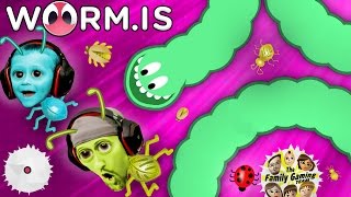 WORM.IS : EATING BUGS! (FGTEEV Slither.Io Copy Cat? Gameplay)