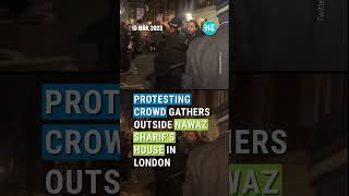 Protests In London Outside Nawaz Sharif's House After Imran's Address