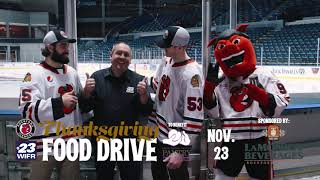 IceHogs, WIFR, Lamonica Beverages Team Up on Food Drive