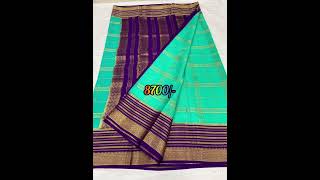 ksic thickness # Mysore crape silk sarees with zari checks all over, contrast blouse and pallu