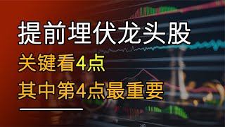 股民要提前埋伏龙头股，需要掌握4个关键要点，抓到一个可抵几年