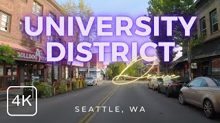 University District and University of Washington UW Campus Driving Tour in Seattle WA USA 2021