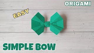 SIMPLE BOW EASY ORIGAMI TUTORIAL| HOW TO NAKE A PAPER BOW CRAFT| EASY HANDCRAFT STEP BY STEP FOLDING