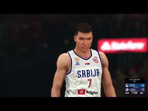 ¡VIVIR EL PRESENTE! Juego de preparación entre EE. UU. y Serbia 18 DE JULIO DE 2024 Solo juego de simulación del 4TO CUARTO de NBA2K24