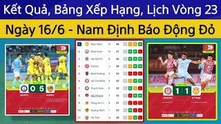 🛑 Kết Quả, Bảng Xếp Hạng Vòng 23 V.league Ngày 16/6 | Nam Định Báo Động Đỏ | Lịch Thi Đấu