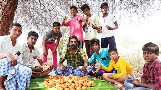 Indian Donut Making video|Tamil traditional  snacks ulunthu vadai |village boys eating challenge