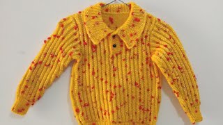 Collar neck sweater. Two to three years baby sweater