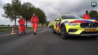 Motorrijder zwaargewond op A2 bij Hunsel