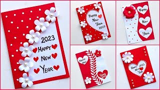 DIY Top 5 New year greeting card 2023 / Easy and beautiful card for new year / Happy new year card