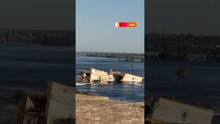 Video shows destroyed Kakhovka hydro plant in Ukraine
