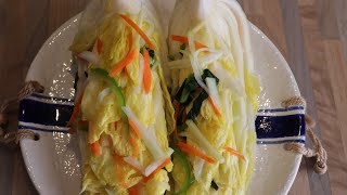 SUB) Non-spicy Baek Kimchi (White Kimchi) / 쉽게 담그는 백김치! 무 대신 이걸로 담궜어요