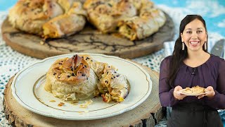 Eggplant Phyllo Spirals: Melitzanopita Strifti