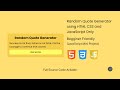 Build a Random Quote Generator with Pure JavaScript | Beginner Project