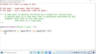 Check year is leap year or not - Python Programs