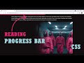 How to Create Reading Progress Bar Design Using HTML CSS And  JavaScript | Blog Progress