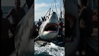 Giant Shark Caught by Fishermen 🦈 #crazy #shorts #epic #shark