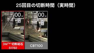 【比較動画】 3M™ 切断砥石51782と3M™ 切断砥石 CBT100