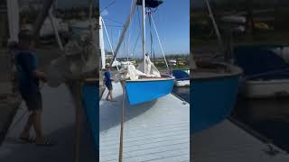 Hoisting Conner’s Blue Jay Sailboat 10/3/21