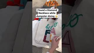 I found a Diamond necklace while dumpster diving! #dumpsterdiving #shorts