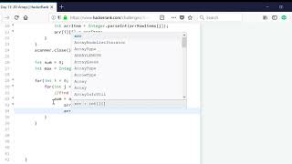 Day 11: 2D Arrays | HackerRank | JAVA