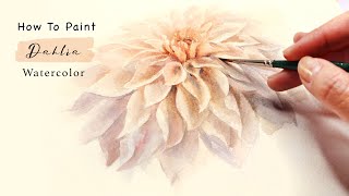 How To Paint A Realistic Dahlia Flower In Watercolor Tutorial