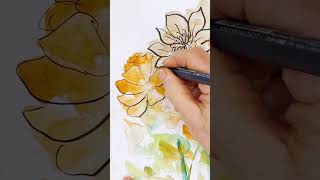 Switching Up Watercolor - Reverse Coloring a Quick and Easy Background with a TomBow Brush Pen!