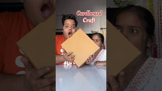 My Sister Vs Me : Who will make the best Craft from Cardboard #shorts