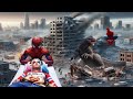 Spiderman × Harley Quinn vs Godzilla Who will win?? #avenegers #marvel #viral #edit #ai