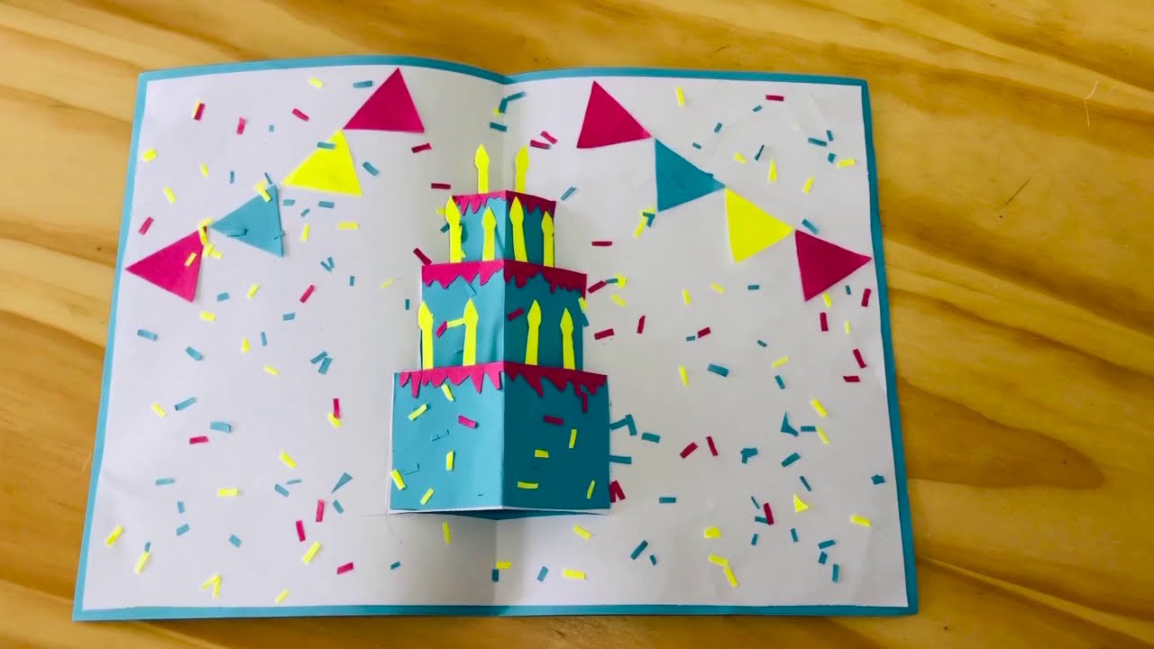 3D Cake Pop Up Card / DIY - Beautiful Handmade Birthday Card Ideas / 3D ...