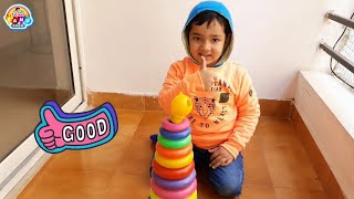 Sanu Learns Colors With Stack-A-Ring Game | Stacking Rings Toy For Toddlers | Super Sanu Show