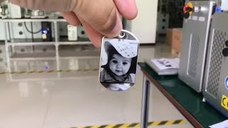 Photo engraving by fiber laser engraving \u0026 marking machine-metal tag engraving-OV LASER