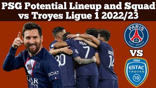 PSG Potential Lineup and Squad ► vs Troyes Ligue 1 2022/23 ● HD