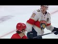 Matthew Tkachuk shoves Ben Chiarot after Panthers score