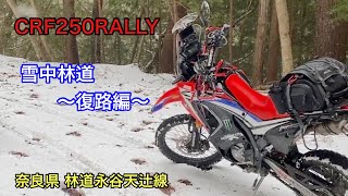 【CRF250RALLY】雪中林道 復路編 / 奈良県 林道永谷天辻線