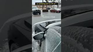 Peeling ice off car #asmr #cleaning #car #ice #cleaning