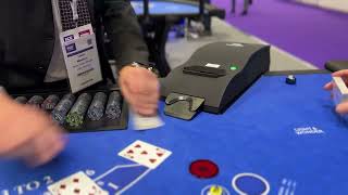 Dealing cards from Blackjack shuffle machine ShuffleStar