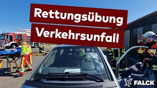 Rettungsübung Verkehrsunfall - Falck-NotSan-Azubis am 15. Mai 2022