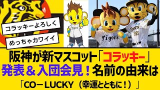 阪神が新マスコット「コラッキー」発表＆入団会見！名前の由来は「ＣＯ－ＬＵＣＫＹ（幸運とともに！）」　【ネットの反応】【反応集】