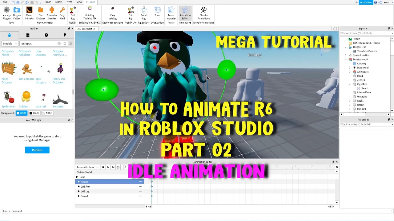 How To Animate IDLE ANIMATION Like Minitoon Animate Piggy Characters Animate R6 In Roblox Part ...