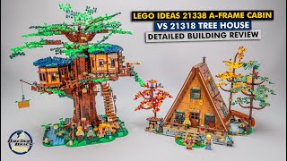 LEGO Ideas 21338 A-Frame Cabin vs 21318 Tree House - detailed building review & Easter eggs